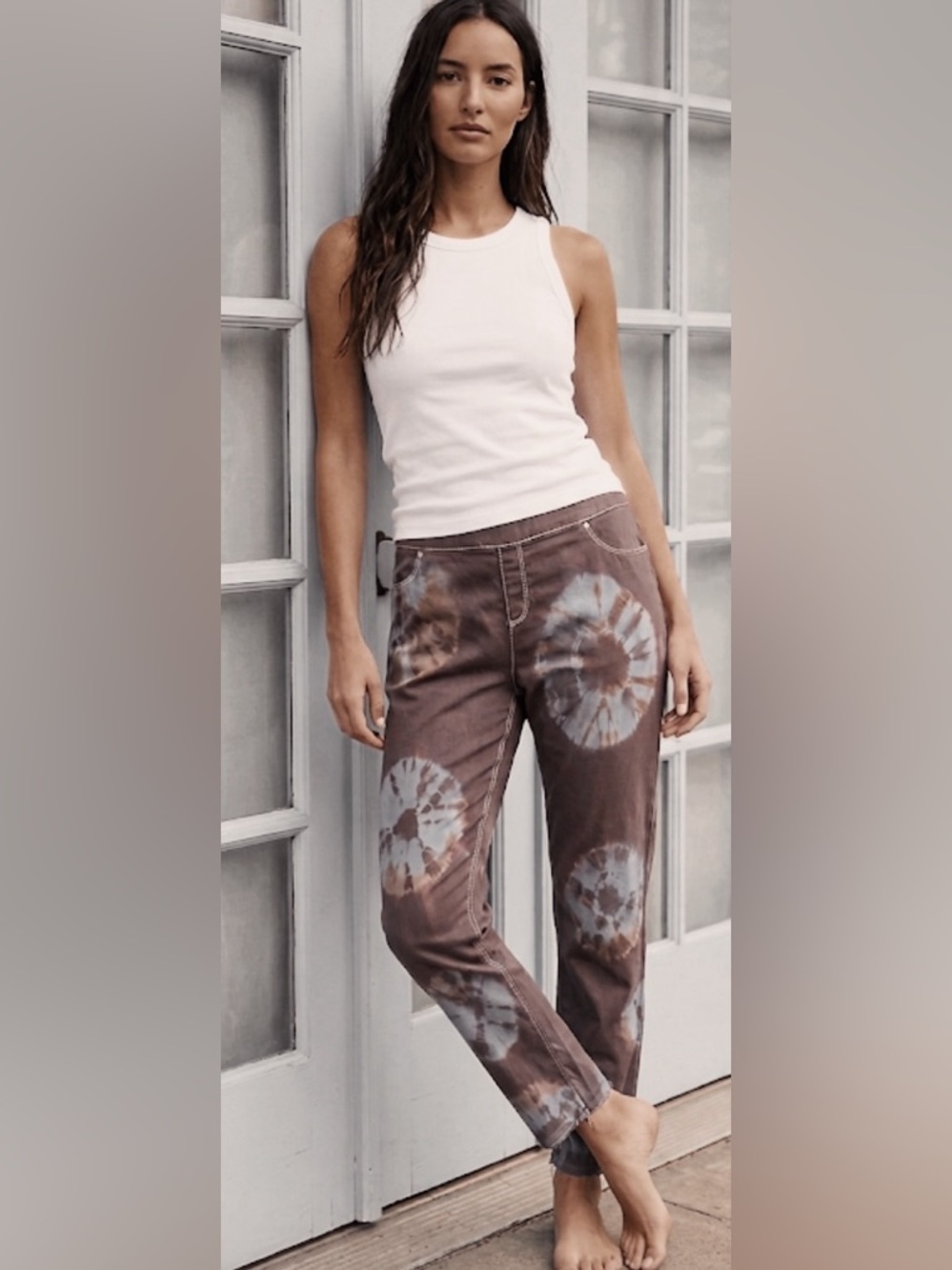 OOAK Artisan  "Shine On Me" Hand Dyed Tie Dye Pants | Brown & Blue Boho